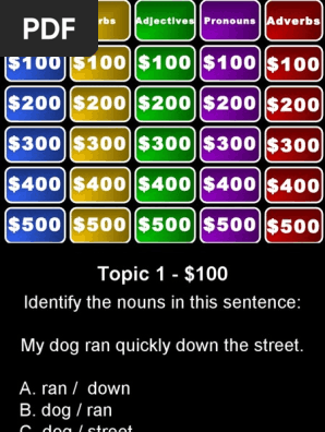 grammar jeopardy
