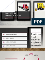 Hu-Friedy transportation evaluation and recommendations