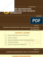 Business Organizations, Stakeholders and Financial Information