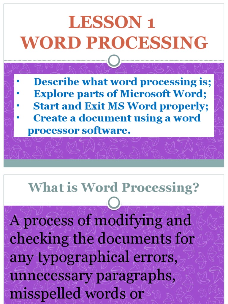 LESSON 1-Word Processing | PDF
