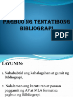 Pagbuo NG Tentatibong Bibliograpi