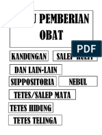 Buku Pemberian Obat: Kandungan Dan Lain-Lain Salep Kulit Nebul Suppositoria Tetes/Salep Mata Tetes Hidung Tetes Telinga