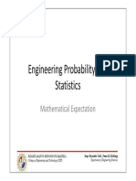 Engineering Probability and Statistics Statistics: Mathematical Expectation