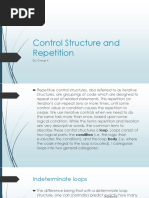 Control Structure and Repetition: By: Group 4