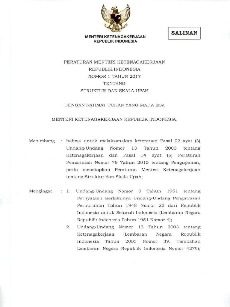 Contoh Surat Keputusan Struktur Dan Skala Upah Berbagi