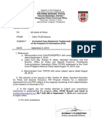 Memorandum: Philippine National Police Police Regional Office 1 Pangasinan Police Provincial Office