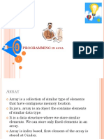 PROGRAMMING IN JAVA: ARRAYS AND MULTIDIMENSIONAL ARRAYS