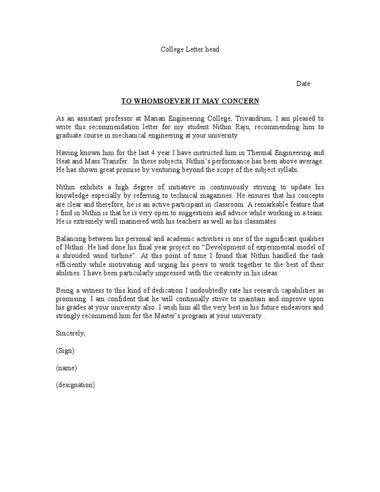 sample letter for recommendation sample letter for recommendation