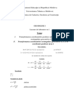 Geodezie - I - Lucrare de Laborator - Nr. 1