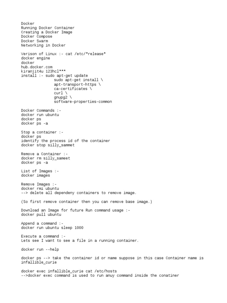 Essential Docker Commands and Usage Guide | PDF | Port (Computer ...