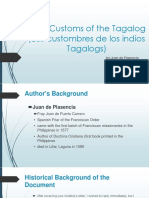 Early Customs of The Tagalog Las Custombres