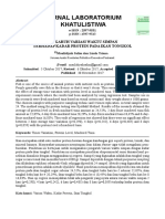 Jurnal Laboratorium Khatulistiwa: Pengaruh Variasi Waktu Simpan Terhadap Kadar Protein Pada Ikan Tongkol