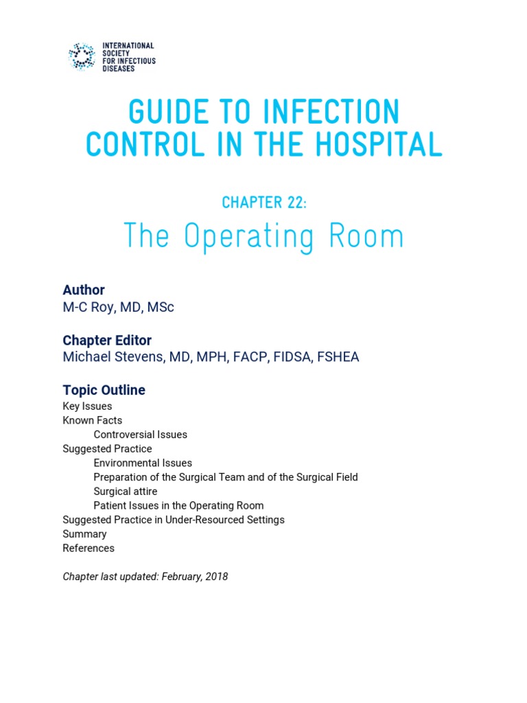 Guide To Infection Control in The Hospital | PDF | Surgery | Wound