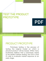 Test The Product Prototype