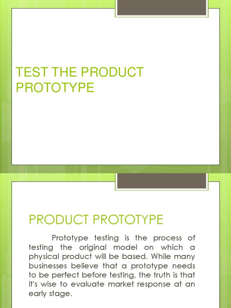 Test The Product Prototype