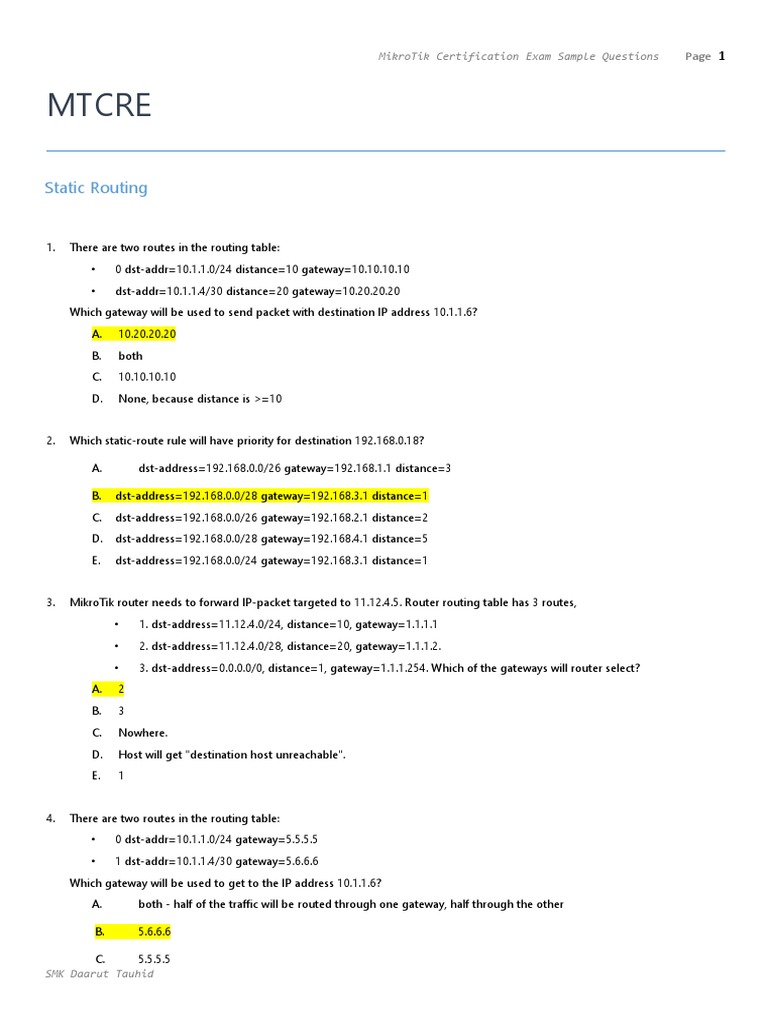 Soal Mtcre Router Computing Ip Address