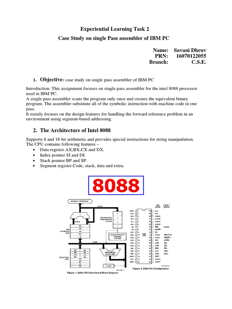 Understanding the architecture and assembly process of the intel 8088