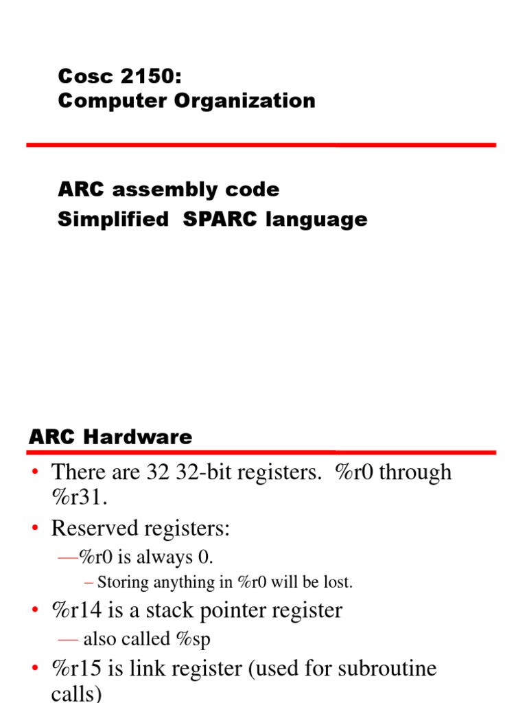 ARC Assembly Code Basics and Examples | PDF | Assembly Language ...