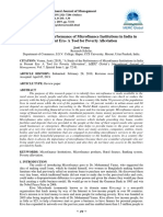 A Study of The Performance of Microfinance Institutions in India in Present Era - A Tool For Poverty Alleviation