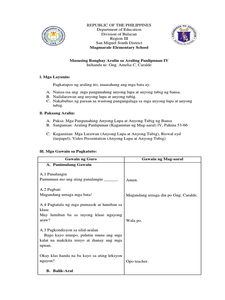Detailed Lesson Plan in AP 4 | PDF