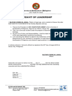 Affidavit of Leadership: University of Southeastern Philippines