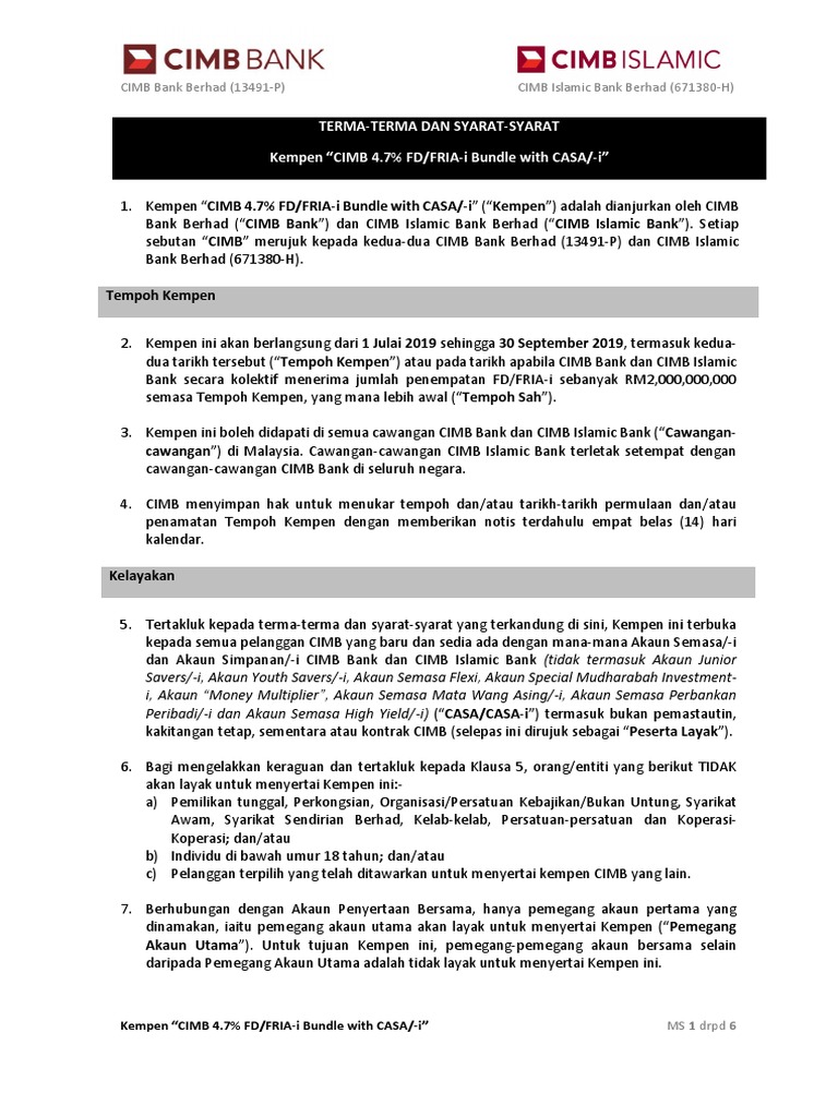 Tnc Fd 4 7 Bm Cimb Pdf
