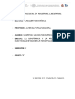 Ensayo de La Aplicación y La Importancia Del Electromagnetismo en La Industria Alimentaria