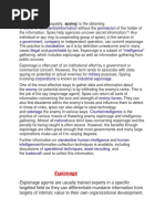 Espionage Terminology Guide | PDF | Espionage | Military Intelligence