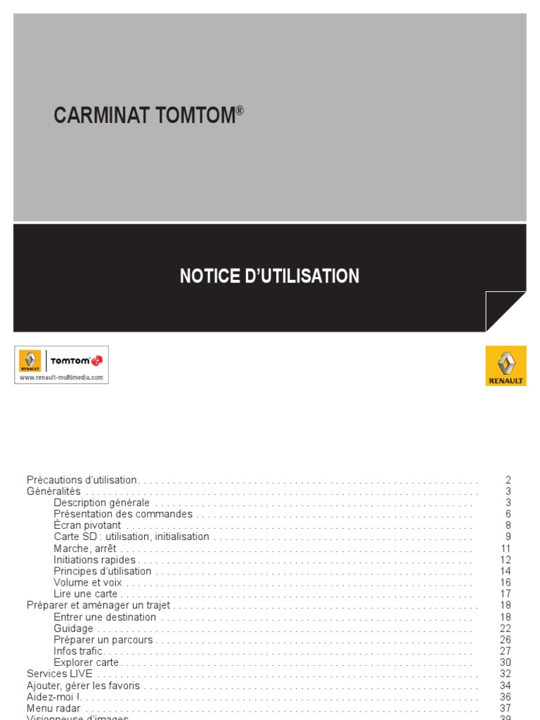 Notice Carminat TomTom PDF, PDF, Système de positionnement global
