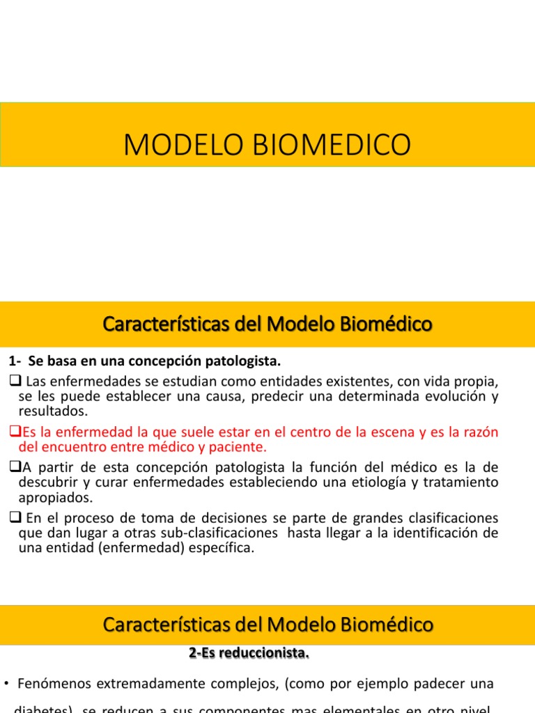 Modelo Biomedico. Biopsicosocial | PDF | Medicina | Diagnostico medico