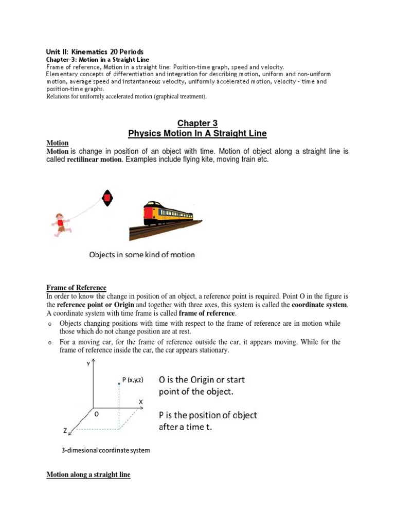 Understanding Straight Line Motion | PDF | Velocity | Acceleration