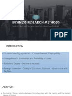 Business Research Methods: Study On Indians Prefer Bachelors' Degree From India and Masters Abroad