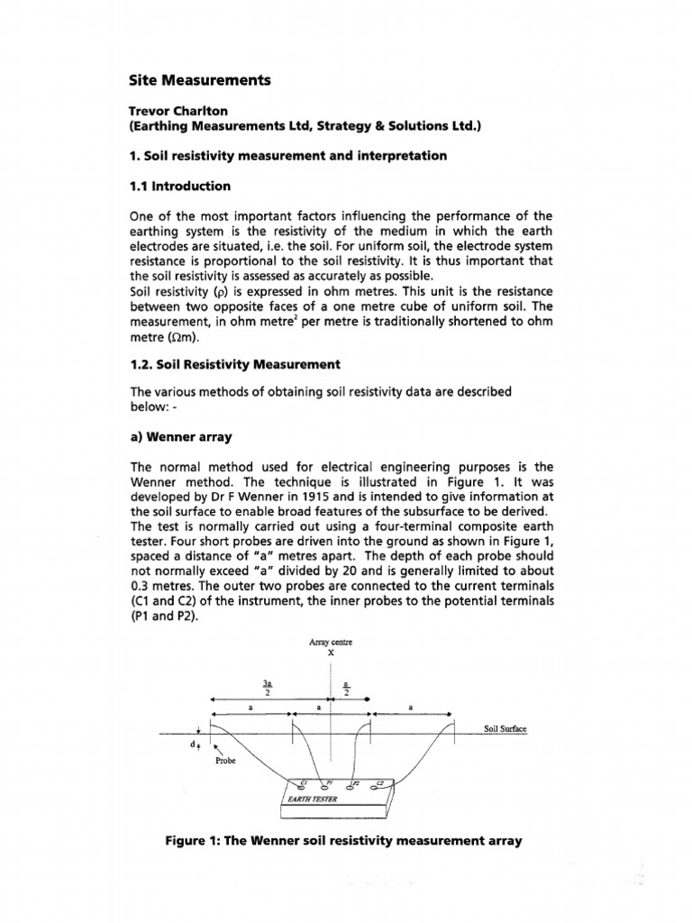 Soil Resistivity Data For Sites | PDF | Electrical Resistivity And ...