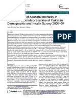 Determinants of Neonatal Mortality in Pakistan: Secondary Analysis of Pakistan Demographic and Health Survey 2006-07