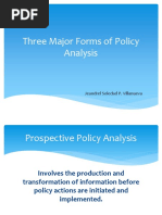 Three Major Forms of Policy Analysis