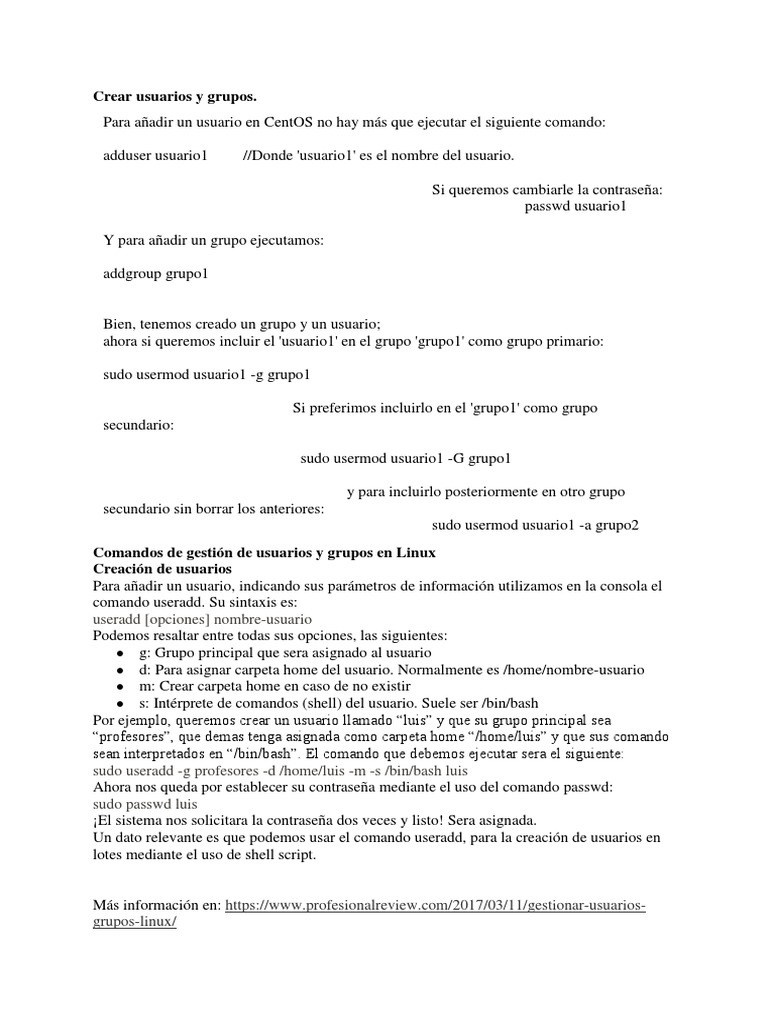 Gestión de Usuarios y Grupos en Linux | PDF | Sistema de archivos ...