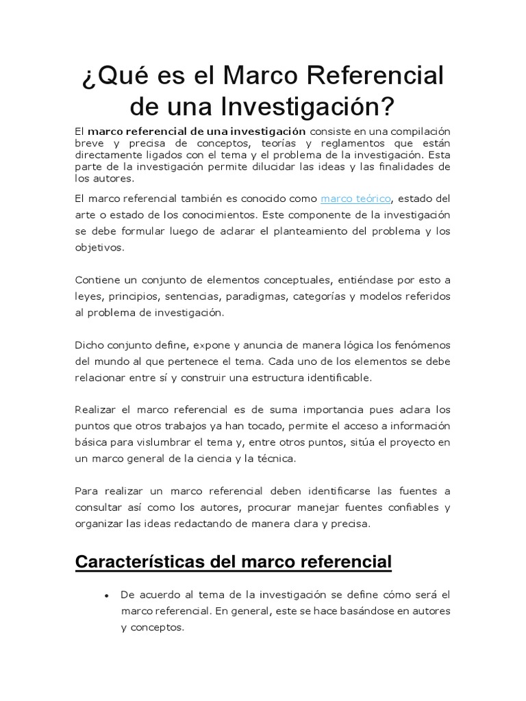 Una guía completa sobre el Marco Referencial de una Investigación: Su ...