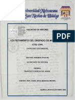 Catalogo Documental Los Testamentos Del Obispado de Michoacan 1775-1779