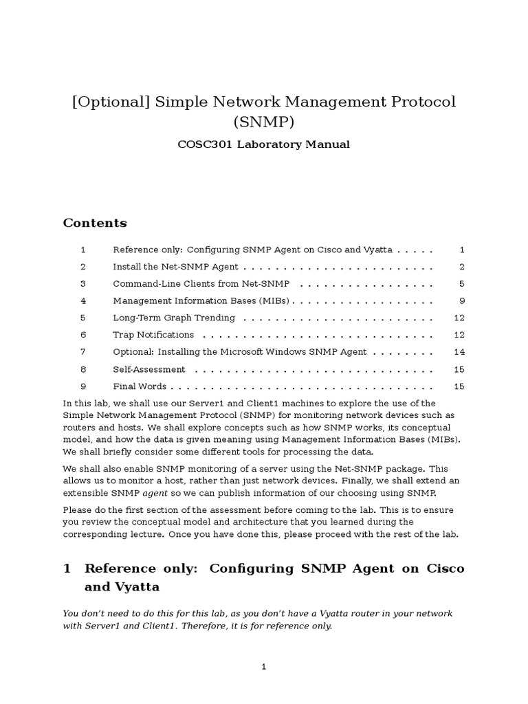 SNMP Lab Manual: Setup & Tools Guide | PDF | Port (Computer Networking ...