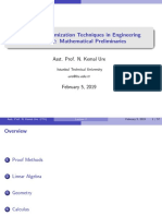 UUM 526 Optimization Techniques in Engineering Lecture 2: Mathematical Preliminaries