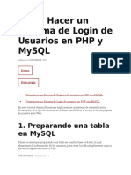 Como Hacer Un Sistema de Login de Usuarios en PHP y MySQL