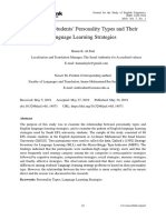 Saudi EFL Students Personality Types and Their La