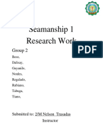 Seamanship 1 Research Work: Group 2