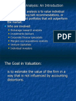 Introduction to Security Analysis & Valuation