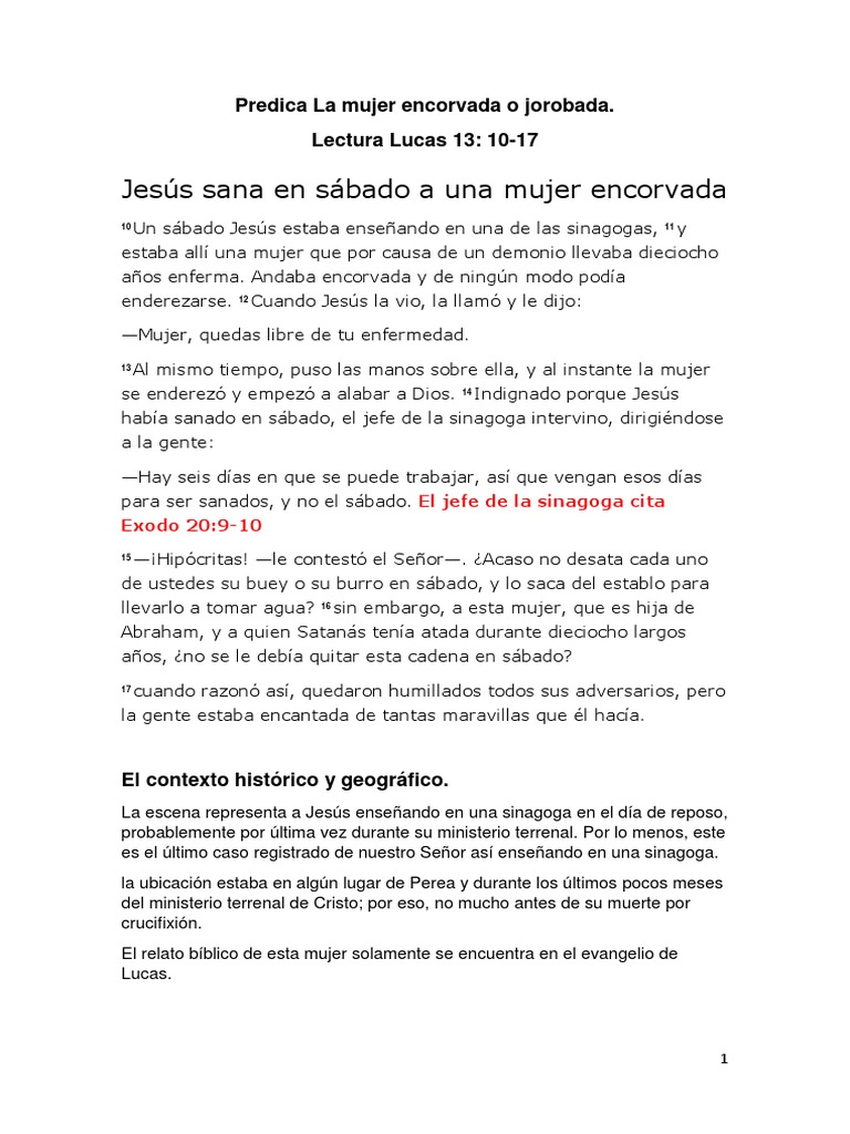 Predica La Mujer Encorvada | Jesús | Cristo (título)