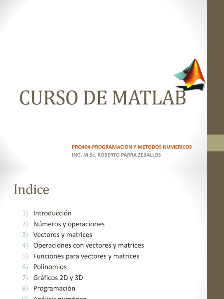 Curso Completo de MATLAB y Métodos Numéricos | PDF | Número complejo ...
