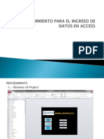 Procedimiento para El Ingreso de Datos en Access