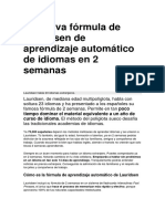 La Nueva Fórmula de Lauridsen de Aprendizaje Automático de Idiomas en 2 Semanas