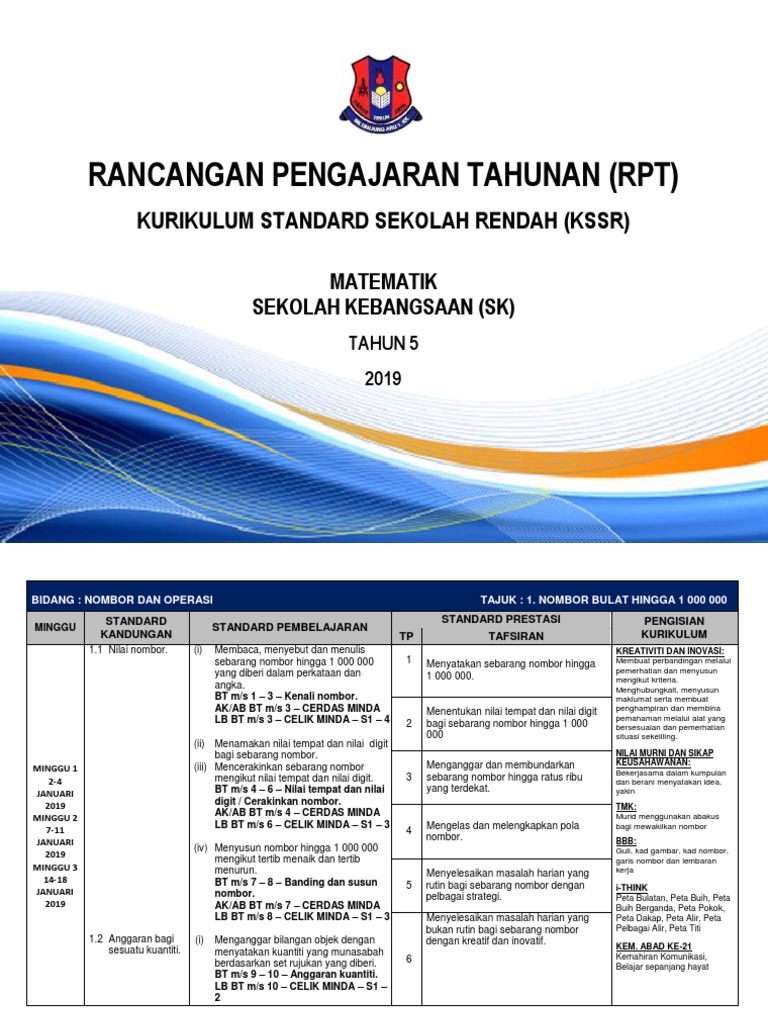 Rpt Mt Tahun 5 2019 Pdf