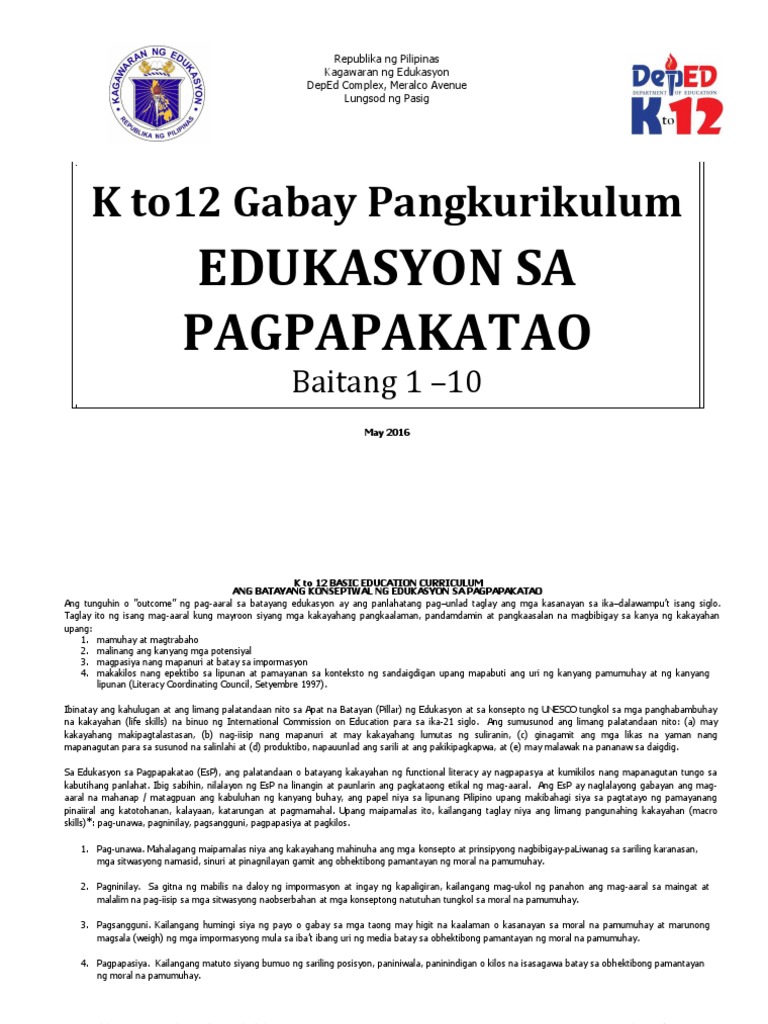 Curriculum Guide In Esp 7